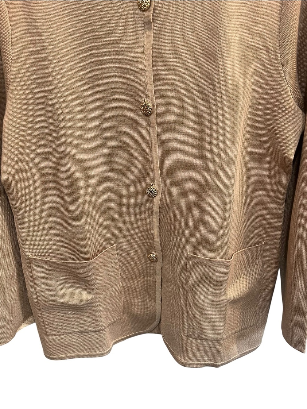 NWT Grace Karin Tan Long Sleeve Button-Down Cardigan w/Gold Toned Buttons- M - Picture 5 of 9